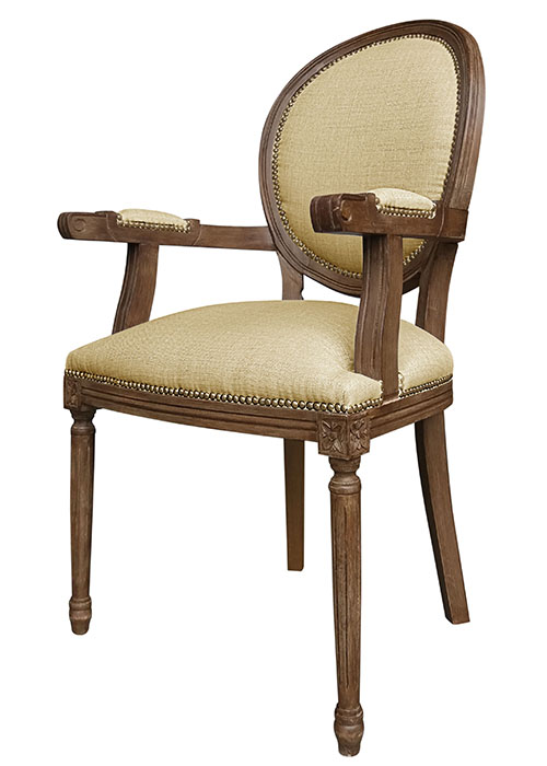 Sillón Luis XVI Medallon Spazio Beige