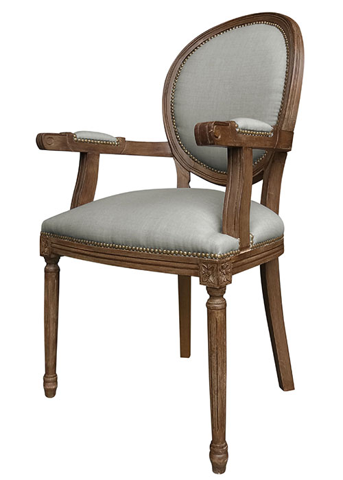 Sillón Luis XVI Medallon Don Gris Medio