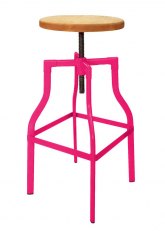 Taburete Geronimo Madera Tono Magenta