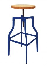 Taburete Geronimo Madera Tono Azul Oscuro