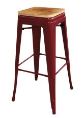 Taburete alto Tolix Madera - Tono Bordo