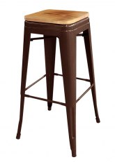 Taburete alto Tolix Madera - Tono Marron
