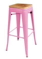 Taburete alto Tolix Madera - Tono Rosa