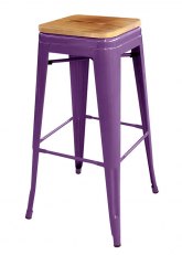 Taburete alto Tolix Madera - Tono Violeta