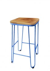 Taburete Medio Lorex Cuadrado Tono Azul Claro