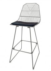 Taburete Hamilton Tono Plata Viejo Texturado