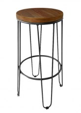 Taburete Alto Lorex Circular Tono Gris Grafito