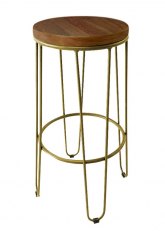 Taburete Alto Lorex Circular Tono Dorado
