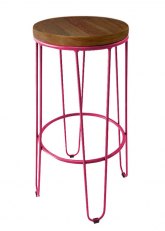 Taburete Alto Lorex Circular Tono Magenta