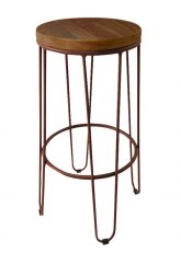 Taburete Alto Lorex Circular Tono Marron
