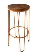 Taburete Alto Lorex Circular Tono Naranja 