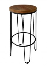 Taburete Alto Lorex Circular Tono Negro Mate