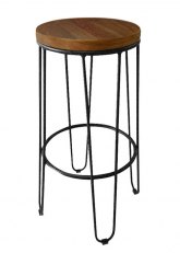 Taburete Alto Lorex Circular Tono Negro Microtexturado