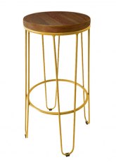 Taburete Alto Lorex Circular Tono Amarillo