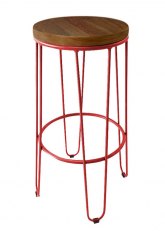 Taburete Alto Lorex Circular Tono Rojo