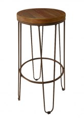 Taburete Alto Lorex Circular Tono Tabaco