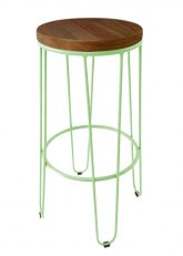 Taburete Alto Lorex Circular Tono Verde Agua