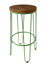 Taburete Alto Lorex Circular Tono Verde Claro