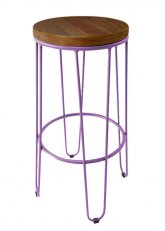 Taburete Alto Lorex Circular Tono Violeta
