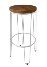 Taburete Alto Lorex Circular Tono Blanco