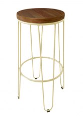 Taburete Alto Lorex Circular Tono Crema