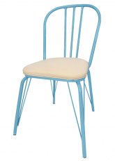Silla Vermont Tapizada Tono Celeste