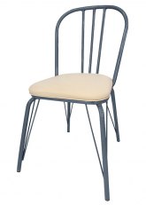 Silla Vermont Tapizada Tono Gris Azulado