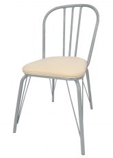 Silla Vermont Tapizada Tono Gris Plata Perlado