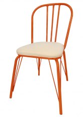 Silla Vermont Tapizada Tono Naranja 