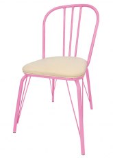 Silla Vermont Tapizada Tono Rosa