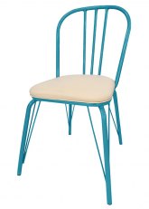 Silla Vermont Tapizada Tono Turquesa