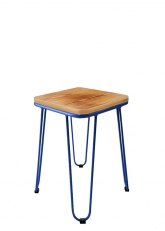 Taburete Bajo Lorex Cuadrado Tono Azul Oscuro