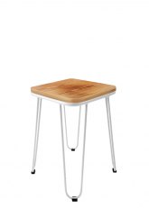 Taburete Bajo Lorex Cuadrado Tono Blanco