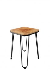 Taburete Bajo Lorex Cuadrado Tono Negro Mate
