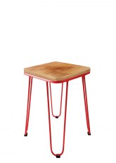 Taburete Bajo Lorex Cuadrado Tono Rojo