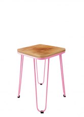 Taburete Bajo Lorex Cuadrado Tono Rosa