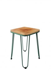 Taburete Bajo Lorex Cuadrado Tono Verde Oscuro