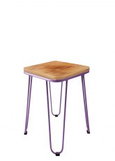 Taburete Bajo Lorex Cuadrado Tono Violeta