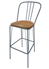 Taburete Alto Lennox R Tono Gris Azulado