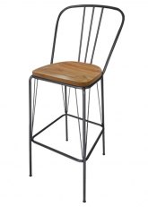 Taburete Alto Lennox R Tono Gris Grafito