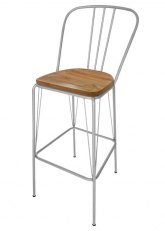 Taburete Alto Lennox R Tono Gris Plata Perlado