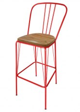 Taburete Alto Lennox R Tono Rojo