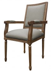 Sillón Luis XVI cuadrado Don Gris Medio