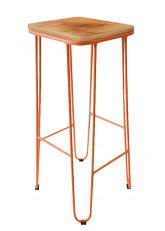 Taburete Alto Lorex Cuadrado Tono Naranja 
