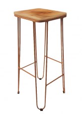 Taburete Alto Lorex Cuadrado Tono Cobre