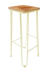 Taburete Alto Lorex Cuadrado Tono Crema