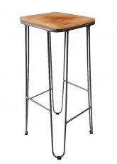 Taburete Alto Lorex Cuadrado Tono Gris Grafito