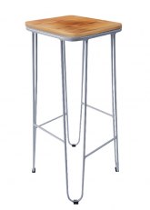 Taburete Alto Lorex Cuadrado Tono Platino