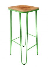 Taburete Alto Lorex Cuadrado Tono Verde Manzana