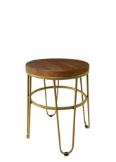 Taburete Bajo Lorex Circular Tono Dorado
